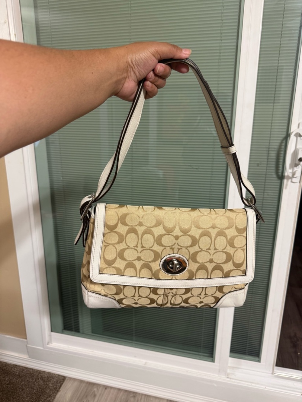Coach brown and cream purse